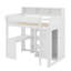 Lit mezzanine en bois avec plusieurs tablettes de rangement et garde-robe-2082226658
