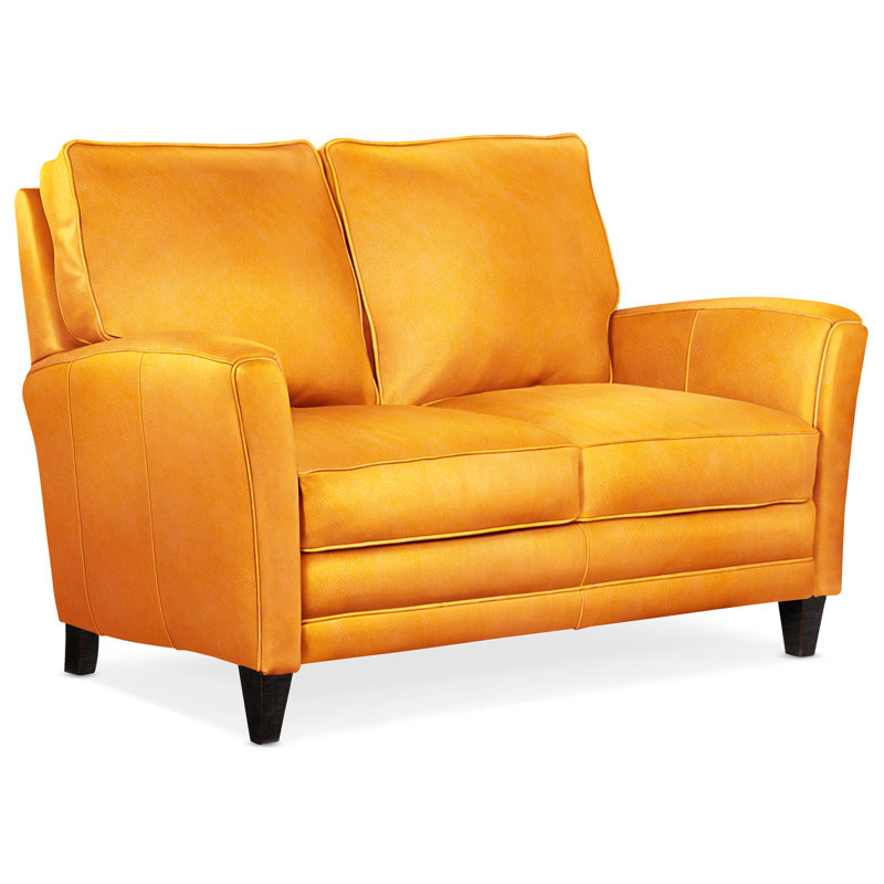 Zion Upholstered 63'' Loveseat, Empyrean Mist Genuine Leather, Plantation