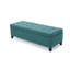 Banc de rangement avec repose-pieds Nira, tissu bleu sarcelle capitonné, 51 po-121481580