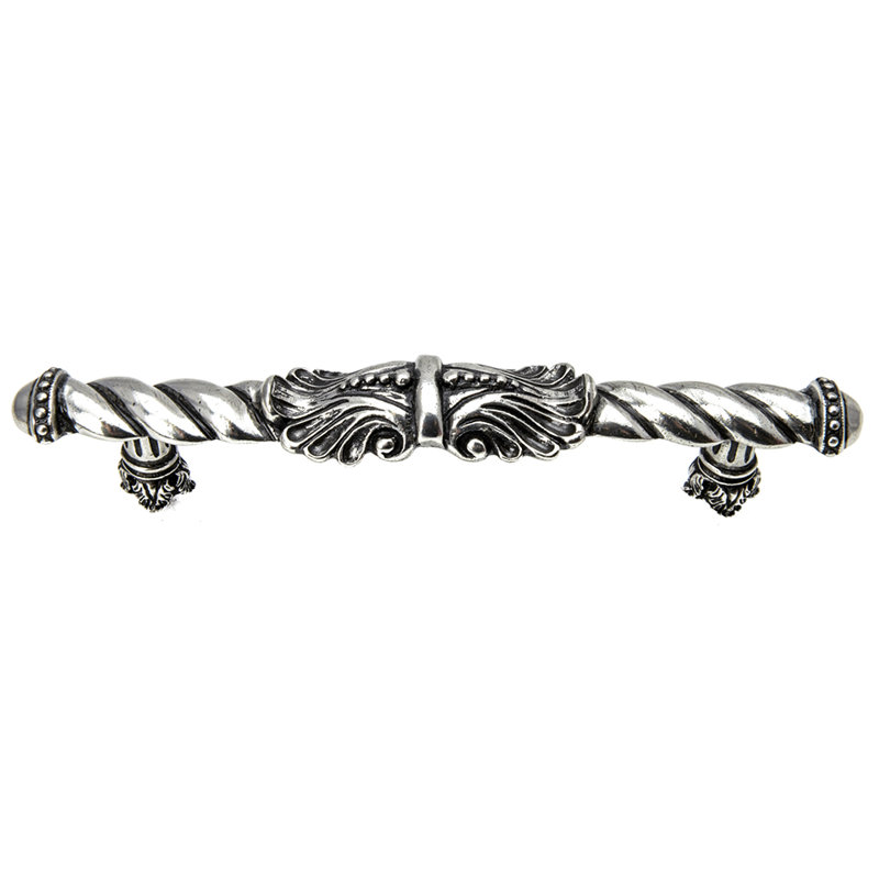 Poignée Acanthus de style roman, Argent argent, 5"