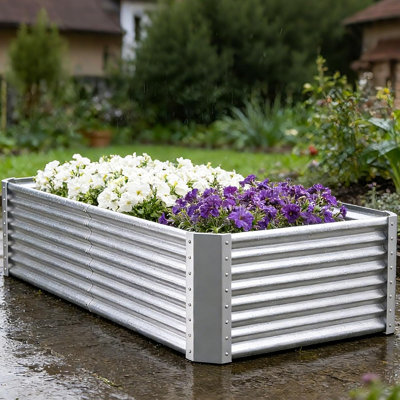Boîte à fleurs en acier pour jardin et jardin 3 pièces Raised Garden Bed