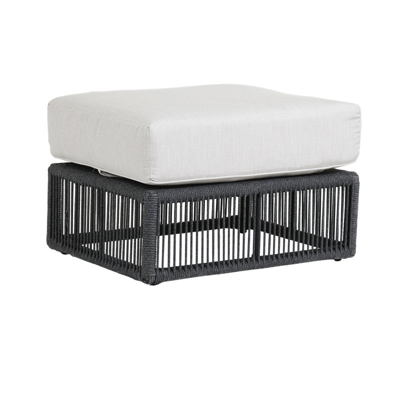Milano Outdoor Ottoman, Echo Ash Sunbrella®