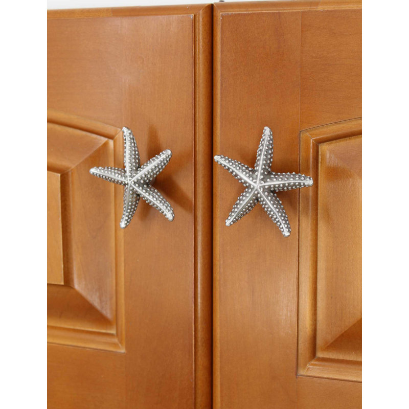 2" Starfish Small Knob, Brushed Nickel, 2" L x 2" W, 2
