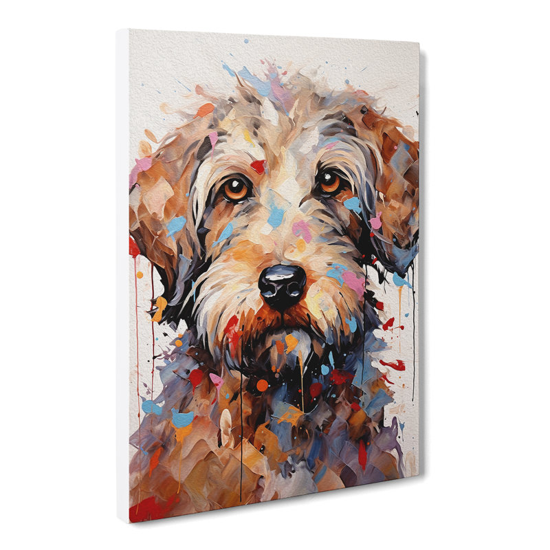 Labradoodle Expressionism No.3 - Wrapped Canvas, 50cm H x 35cm W x 3cm D