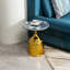 Table d'appoint pour canapé, table basse à plateau rond en fer, table de chevet / table de chambre à coucher