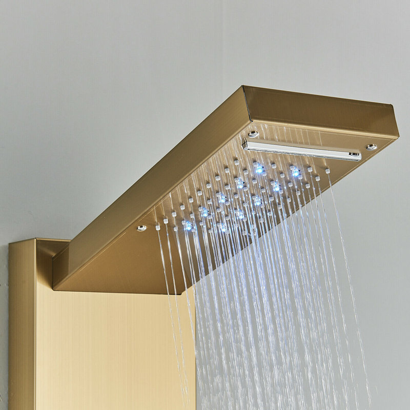 Panneau de douche 43,7 po avec pomme de douche fixe