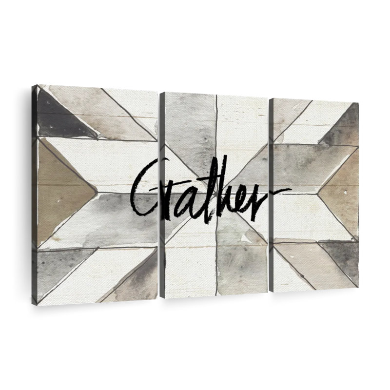 Farm Memories Gather - Ensemble de 3 toiles tendues, H 42 po x l 65 po x P 1,25 po