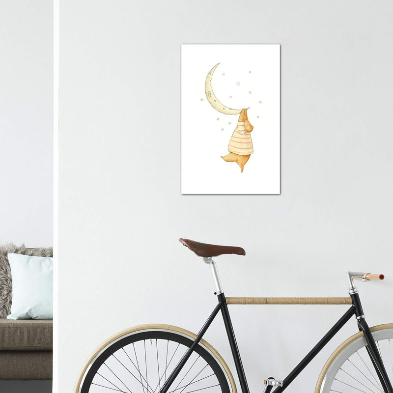 «Stuck On The Moon I» par Mike Koubou - impression d'art graphique, H 40 po x l 26 po x P 1,5 po, Toile tendue