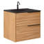 Kora 32" Bamboo Faux Finish Wall-Mounted Single Bathroom Vanity with Integrated Ceramic Top & Handles-1244250221-1244381057