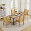 Chaises de salle à manger en rotin, structure en bois massif avec accoudoirs décoratifs, siège rembourré en lin, chaises d'appoint de style rustique en bois pour la cuisine, la salle à manger, le salon, finition naturelle, vert olive, paquet simple