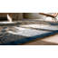 Tapis antique de couleur mongole blanc et bleu