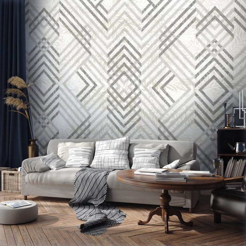Monochrome Maze Elegance, 114" L x 204" W