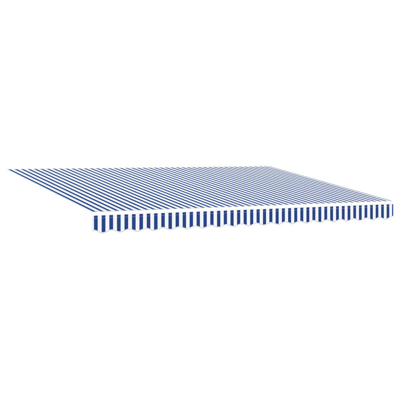 VidaXL Polyester Cover Retractable Patio Awning, 400cm W x 350cm D, Striped, Blue/White/Black