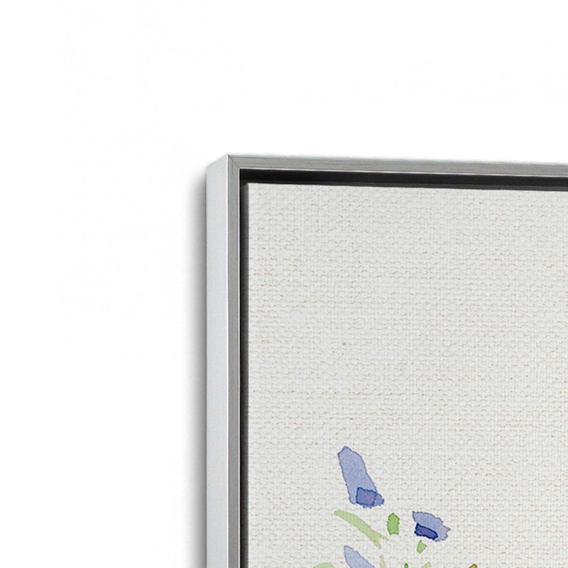 «Spring Celebration VII» par Katrina Pete, reproduction d'art, H 40 po x l 30 po, Argent argent, Cadre flottant