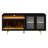 72.8" W Modern Media Console with Electric Fireplace | TV Stand for Up to 75" TVs | Storage Sideboard Cabinet-1934171115