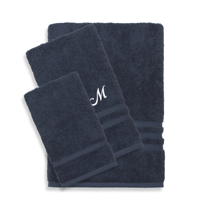 Ensemble de serviettes en coton 1 pièce Denzi, M, Bleu marine