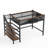 Full Size Loft Bed with Storage Stairs, Metal Loft Beds Frame with Storage Shelves and bookshelf, Loft Bed for Bedroom, Guest, Dorms, Black-1196683069