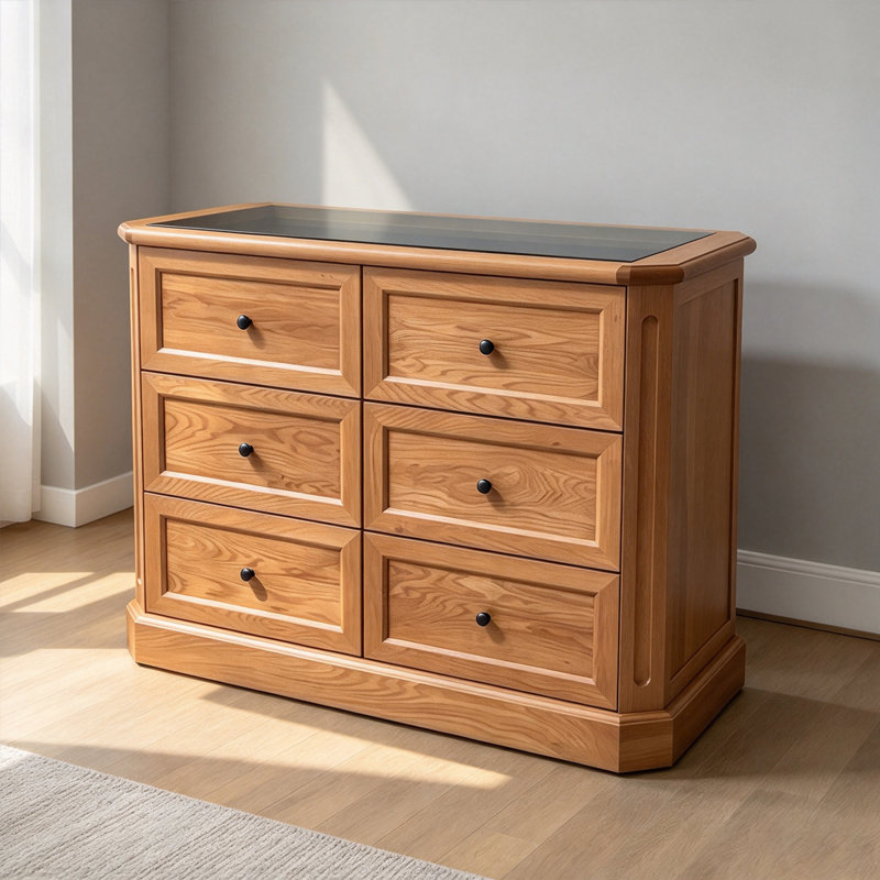 47.24 " W Pine Solid Wood and Glass Jewelry Armoire