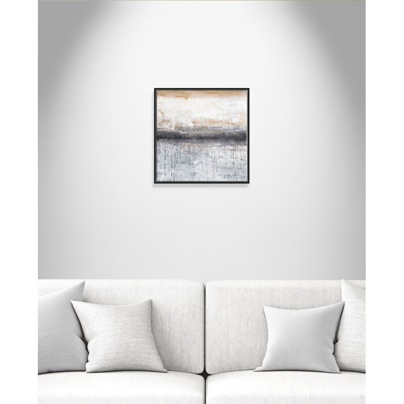 Winter Lake Horizon - peinture à cadre flottant, H 24 po x l 24 po x P 2 po, Cadre noir