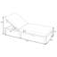 Chaise longue simple avec coussins Chelsea