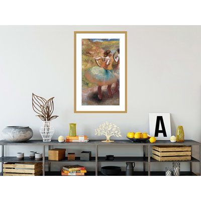 Deux danseuses en jupes vertes par Edgar Degas, impression giclée encadrée