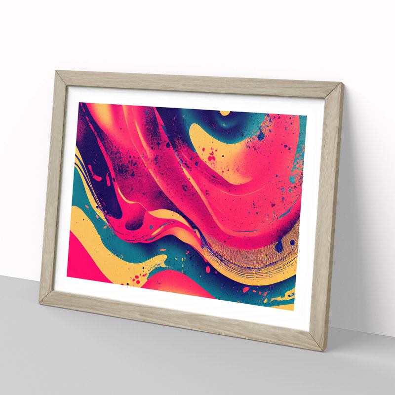 Unbeatable Modern Abstract Art - Framed Print, 46cm H x 64cm W x 2cm D, Oak Framed