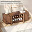 Banc de rangement pour chaussures d'entrée avec portes coulissantes, étagère à chaussures rembourrée à 2 niveaux avec rangement caché-1318542514