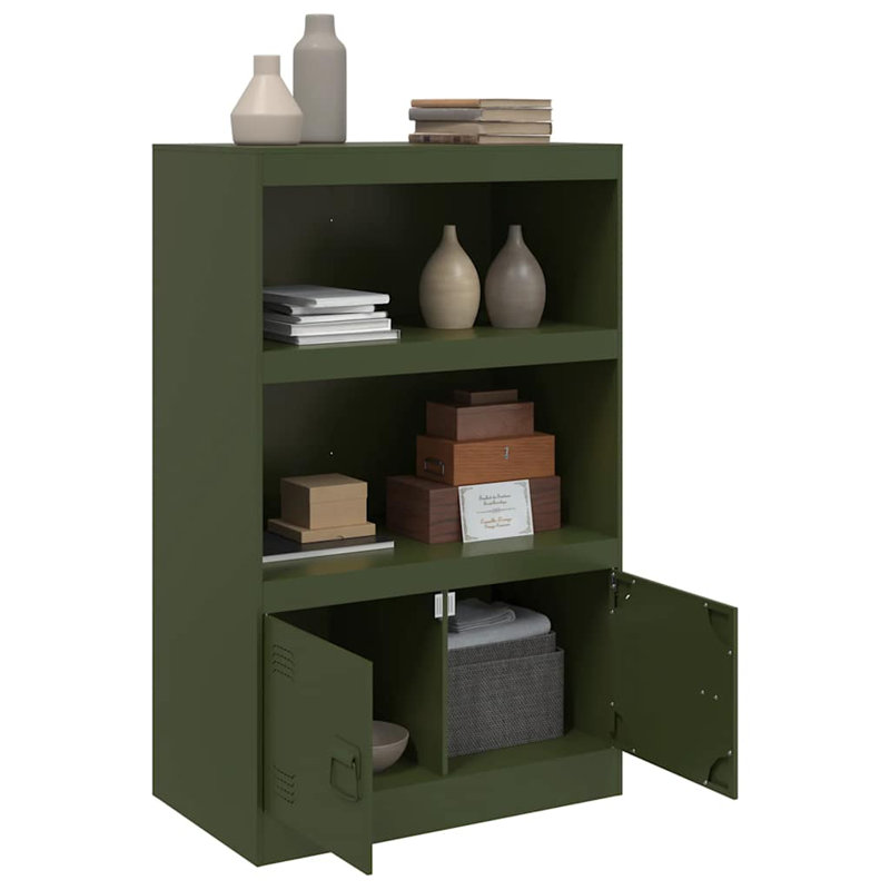 Alonah Steel Accent Cabinet, Olive Green