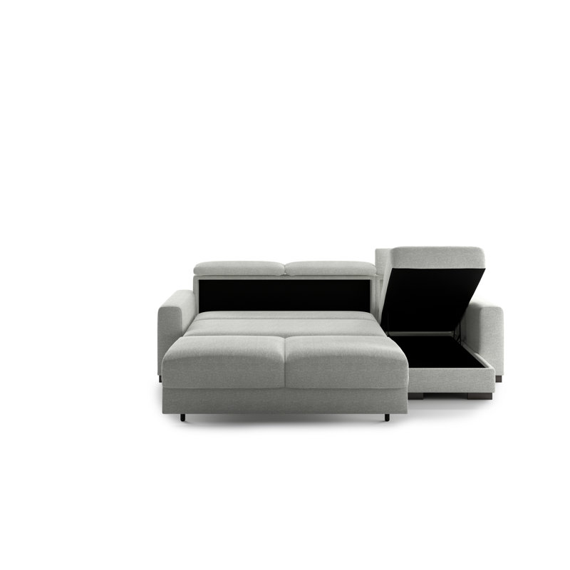 Elliot Loveseat + Openable Chaise - Lea 40 - 402/6 Smoked, 33" H x 109" W x 44" D