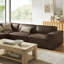Canapé modulaire en forme de L en espresso 4 pièces Bange-735058529-735058528