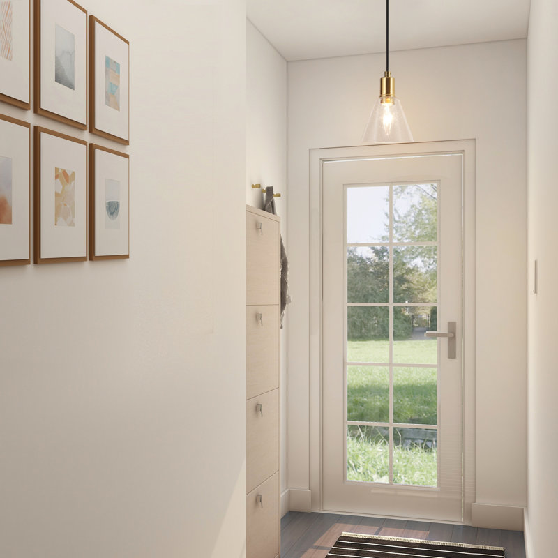 Luminaire suspendu moderne 1 lumière avec verre bullé