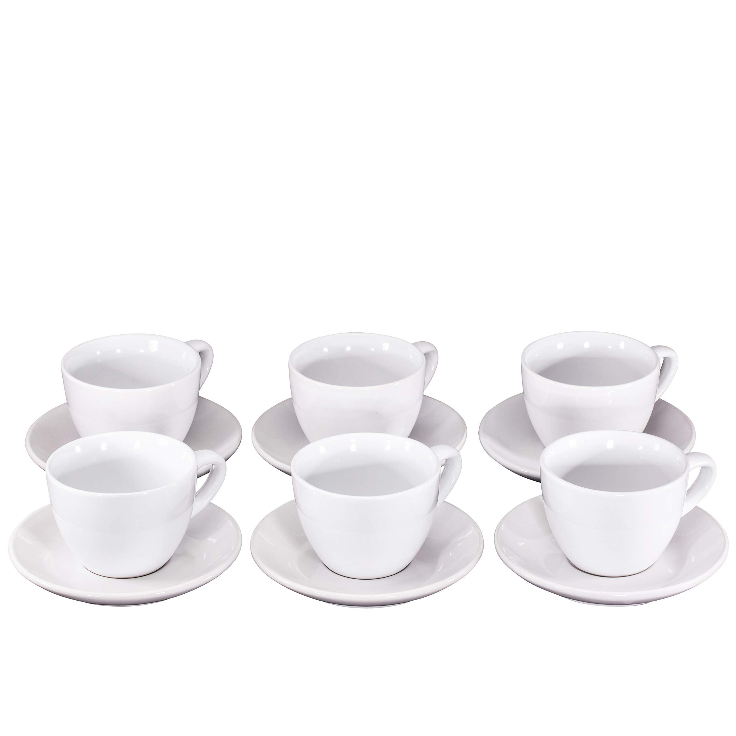 Cappuccino Cups with Saucers by Bruntmor - 6 ounce - Set of 6 