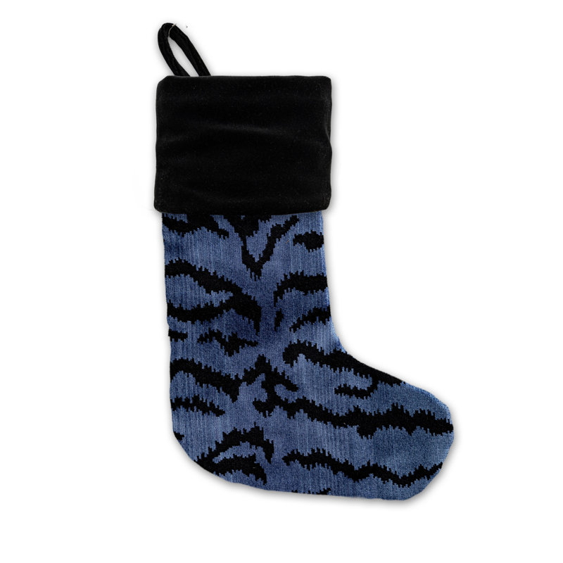 TIGRE DE STOCKAGE / VELOURS, Bleu / Noir