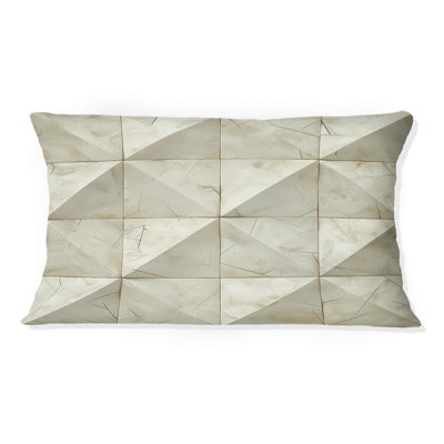 Coussin lombaire ivoire Midcentury Triangle Patterns II - Midcentury
