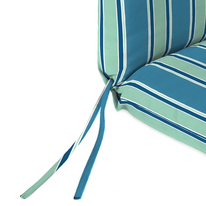 22" x 44" Outdoor Chair Cushion with Ties and Loop, Sanders Puff