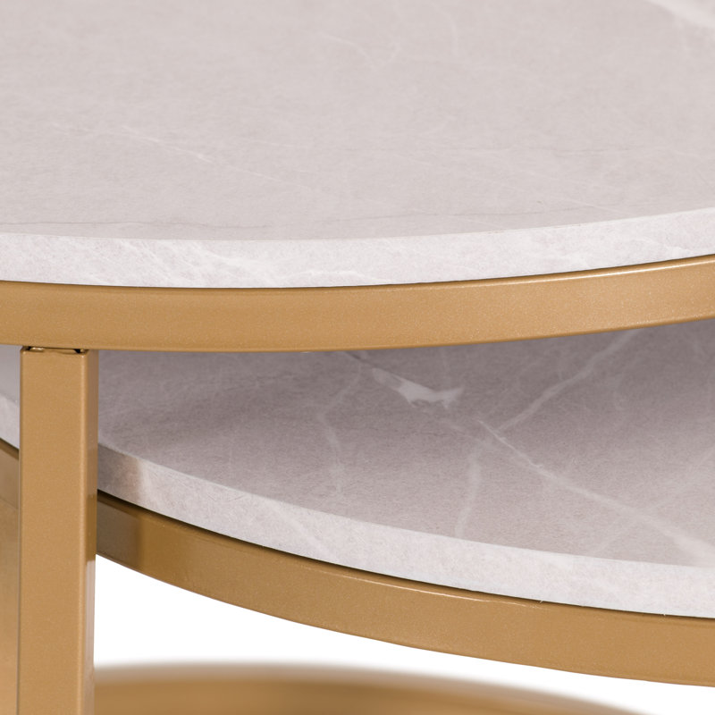 Tables gigognes Allenhurst, Marbre et or, Or
