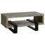 Table basse avec finition en bois de grève et tablette ouverte, gris classique, 47,25 pouces de largeur, centre de table industriel moderne