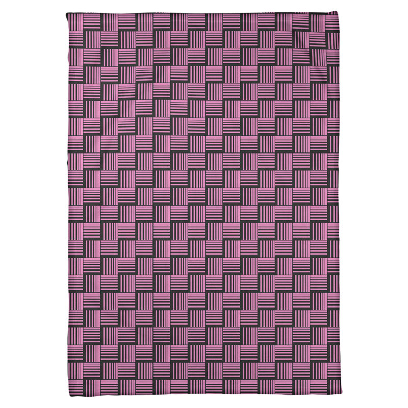 Couverture polaire à rayures classic basketweave, l 60 po x L 80 po, Rose foncé