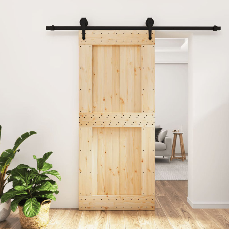 Porte coulissante avec quincaillerie Vidaxl, 35,4 po x 82,7 po