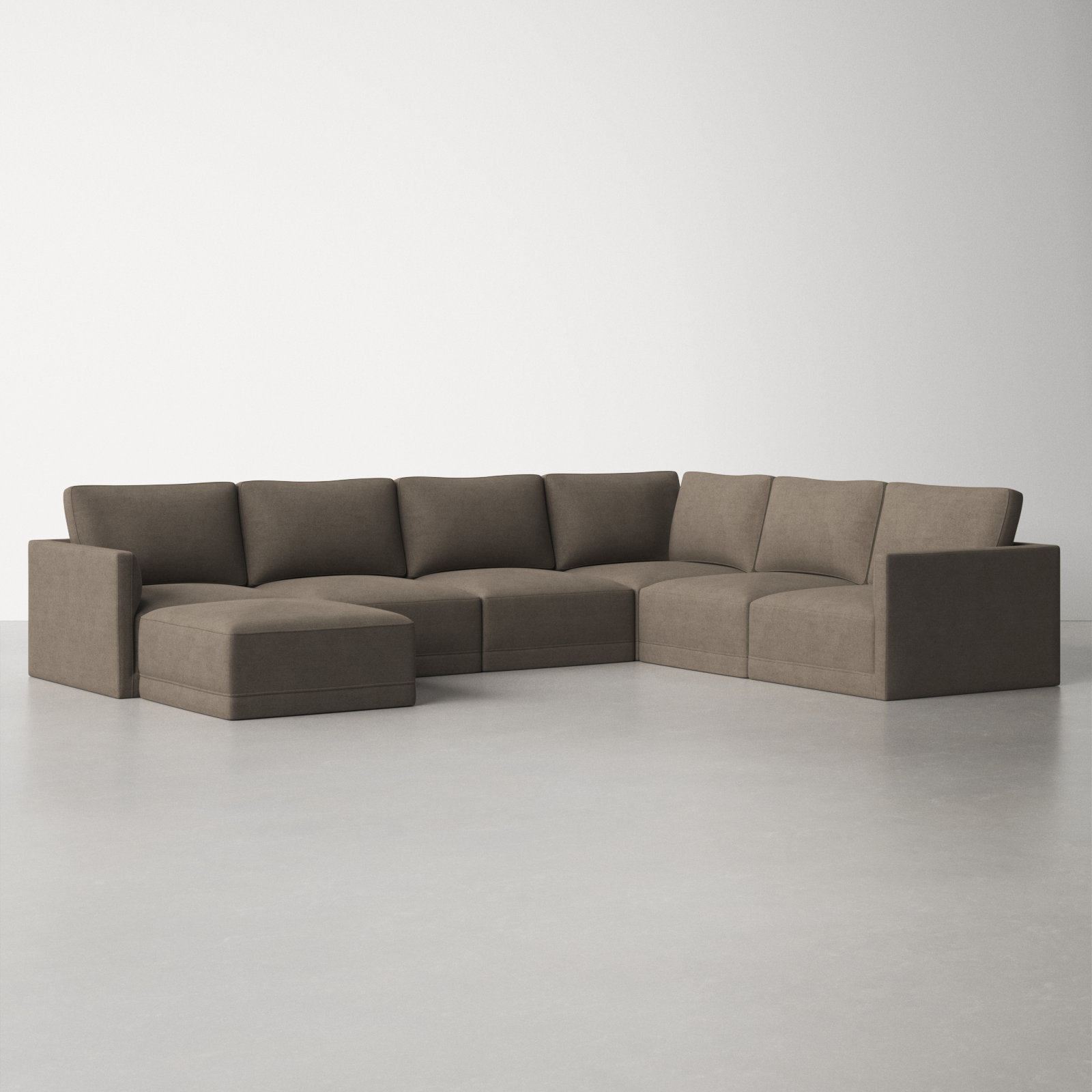 Deirdre Modular Upholstered Reversible U-Sectional, Taupe