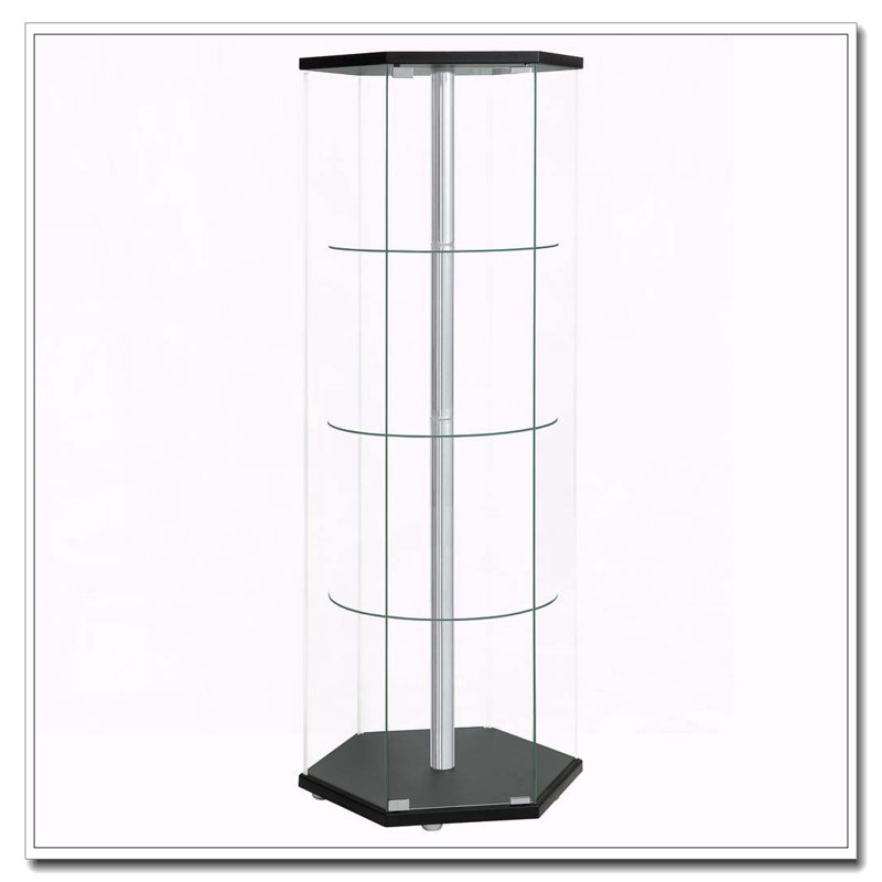 Vitrine hexagonale à 4 tablettes Tenley