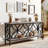 70.9” Extra Long Industrial Console Table, Narrow Sofa Table Behind Couch With Open Storage Shelves, Rustic Entryway Table For Hallway, Foyer, Or Living Room, Metal Frame-1103700352