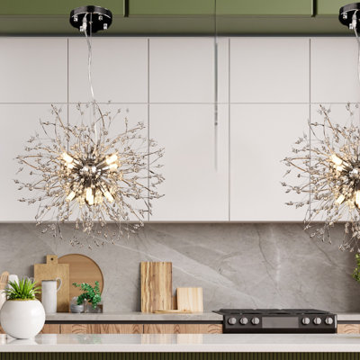 Modern 8-lights Empire Chandelier With Crystal Accents