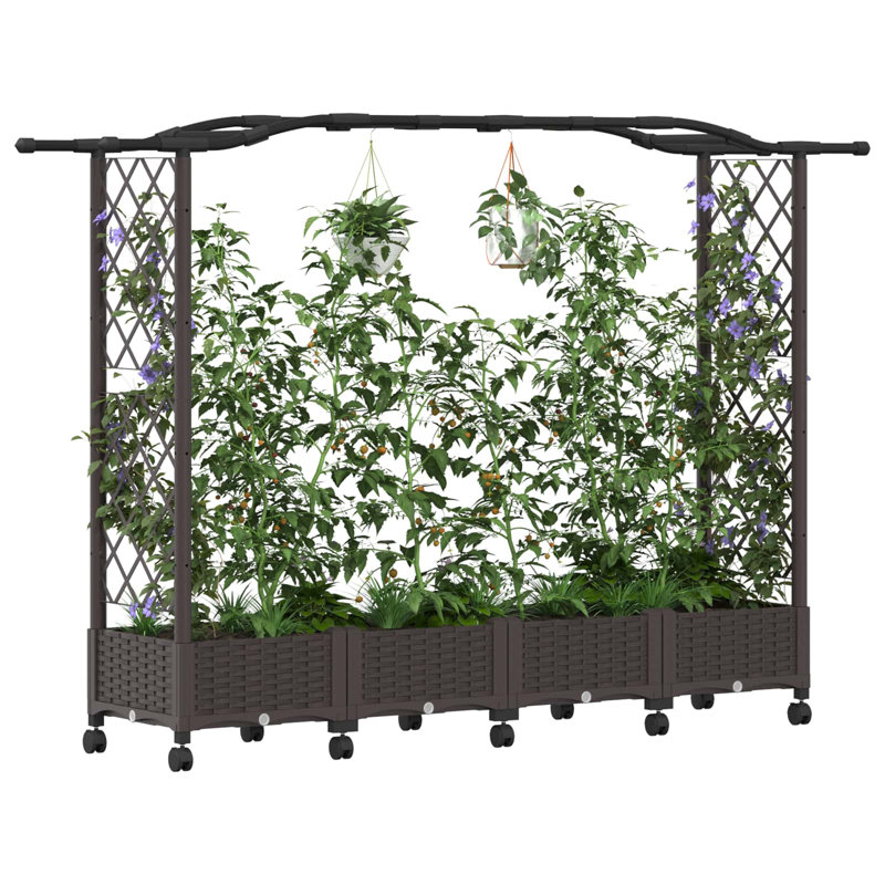 Raised Garden Bed, Brown, 129cm H x 207cm W x 40cm D