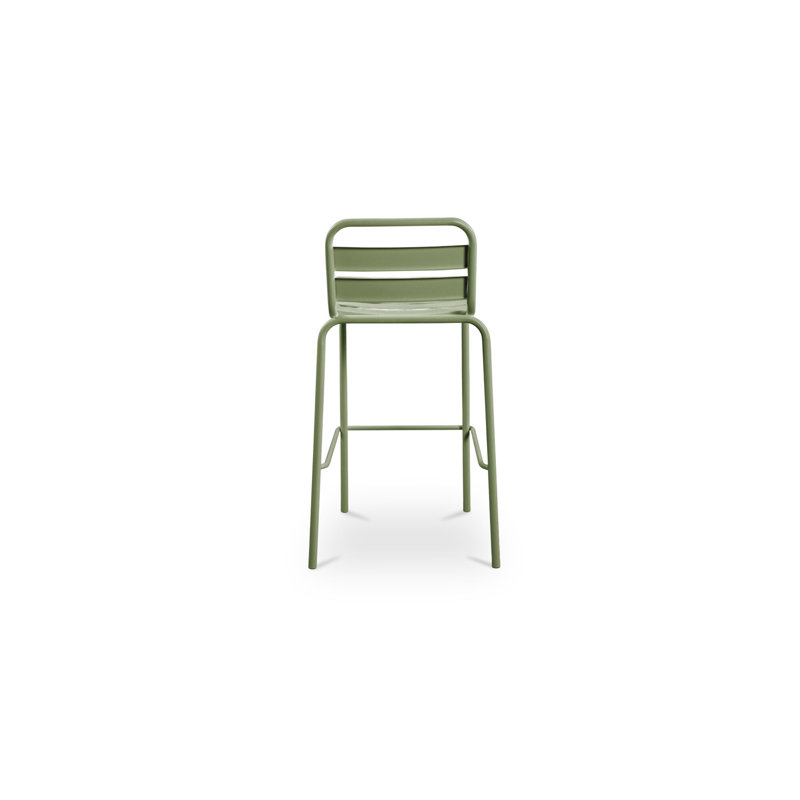 Kade Outdoor Bar Stool White Set of Two, Green