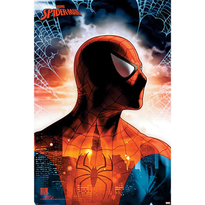  Officiellement sous licence Spiderman - Protecteur de la ville, couverture de livre Omic, affiche d'art 24 x 36 pouces - reproduction décorative - papier affiche - prêt à encadrer