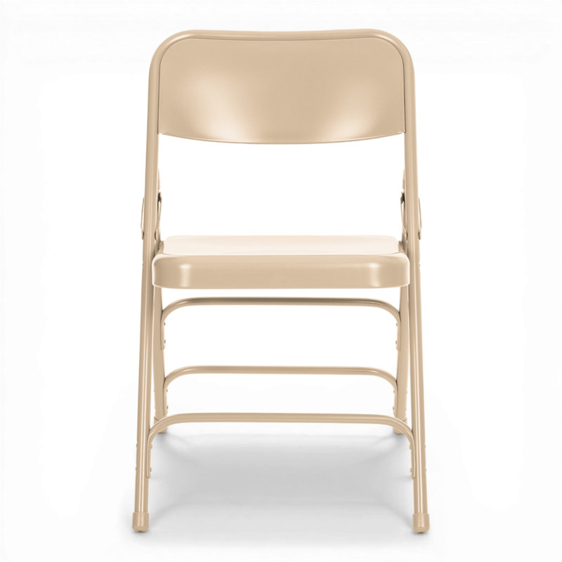 Chaise pliante empilable en métal Bernadine, Beige