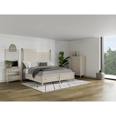 Ensemble de base de lit avec commode et table de chevet Shannen