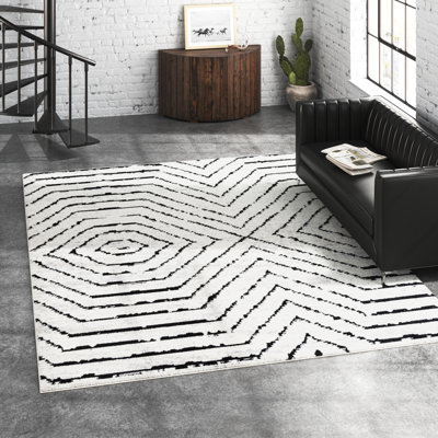 Tapis géométrique tissé à la machine Tharon