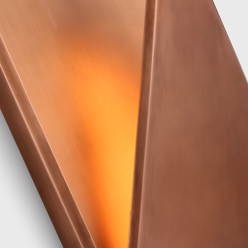 Punto LED Outdoor Wall Lantern, Natural Copper, 22.2" H x 4.7" W x 10" D